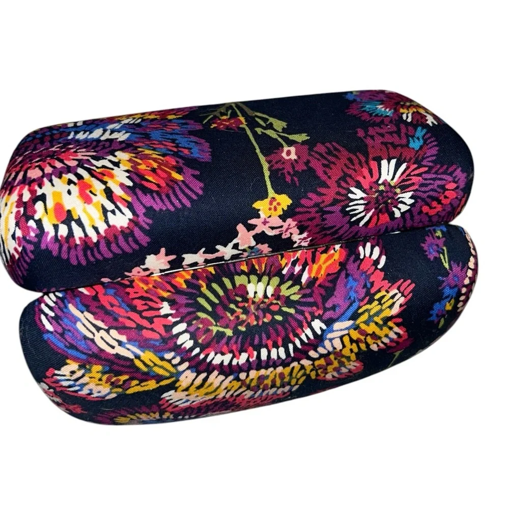 Vera Bradley Midnight Wildflowers Clamshell Sunglass Case